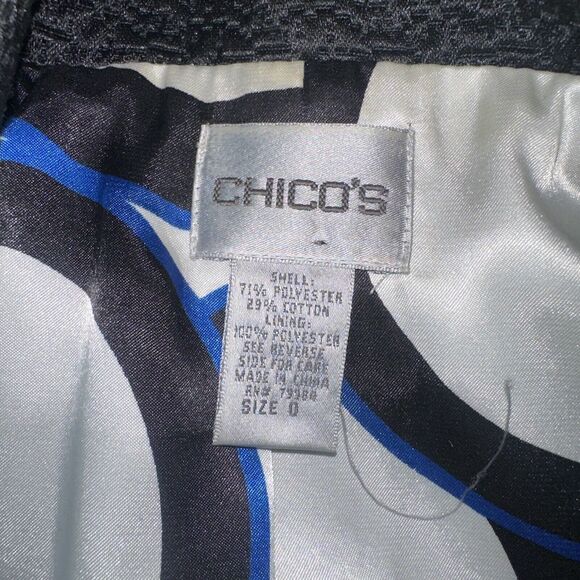 Chicos Textured Black 3-button Blazer Jacket Size Small/4 (0) EUC - Picture 8 of 8